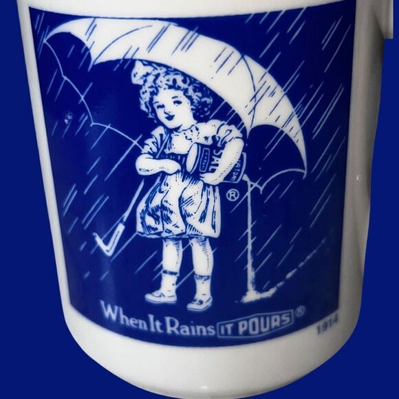 Vintage Morton Salt Ceramic Coffee Cup 1914 “When it Rains it Pours” Heavy Mug - Picture 5 of 5
